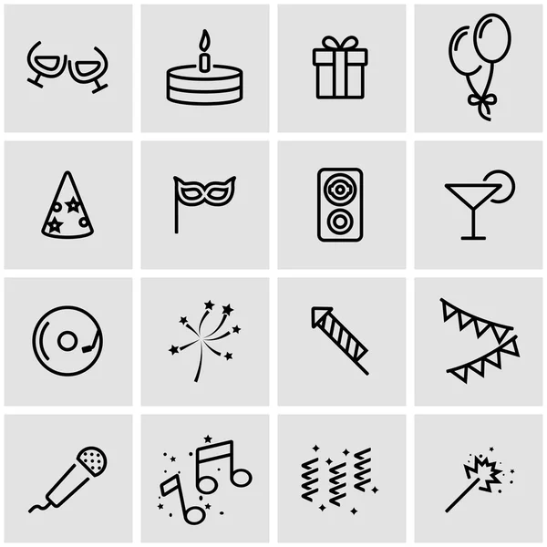 Vector line party icon set