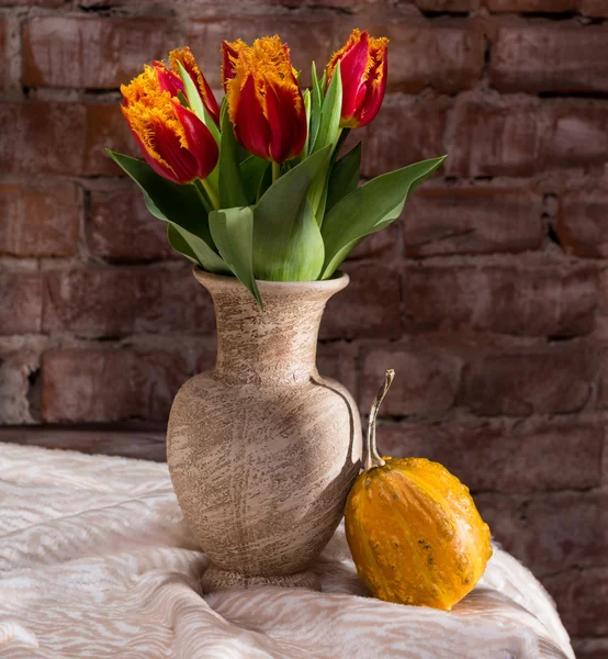 Still life with beautiful tulips
