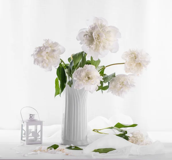 Beautiful bouquet of white peonies
