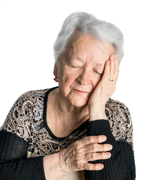 Old woman suffering from headache