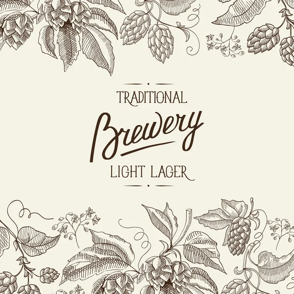 Premium quality. Traditional light beer. Hand drawing background. vintage style.