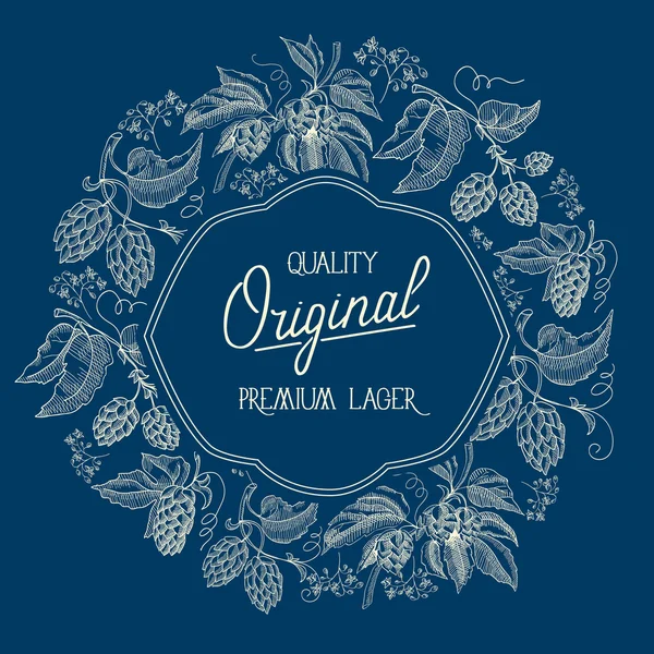 Premium quality. Original light beer. Hand drawing background. vintage style.