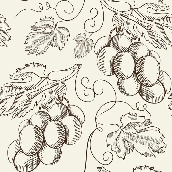Seamless pattern with grapes for your background. Sketch. Hand drawing. Design concept.