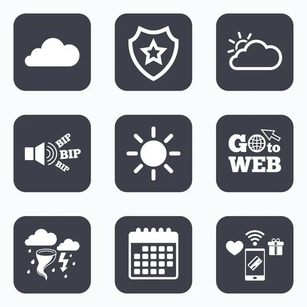 Weather icons. Cloud and sun.