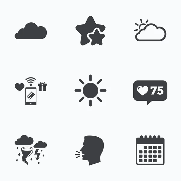 Weather icons. Cloud and sun.