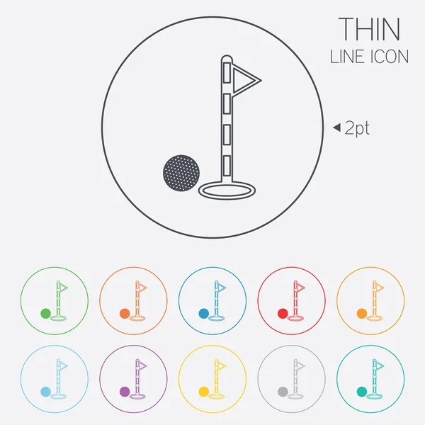 Golf ball and hole sign icon. Sport symbol.