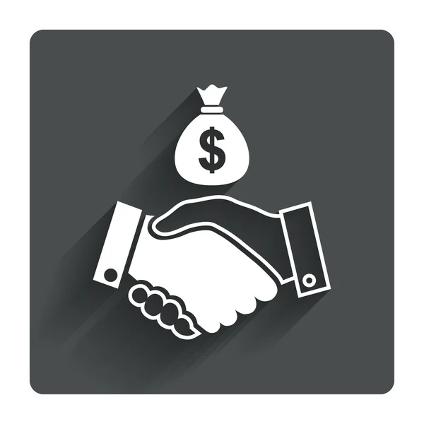 Dollar handshake sign icon