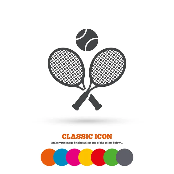 Tennis rackets with ball sign
