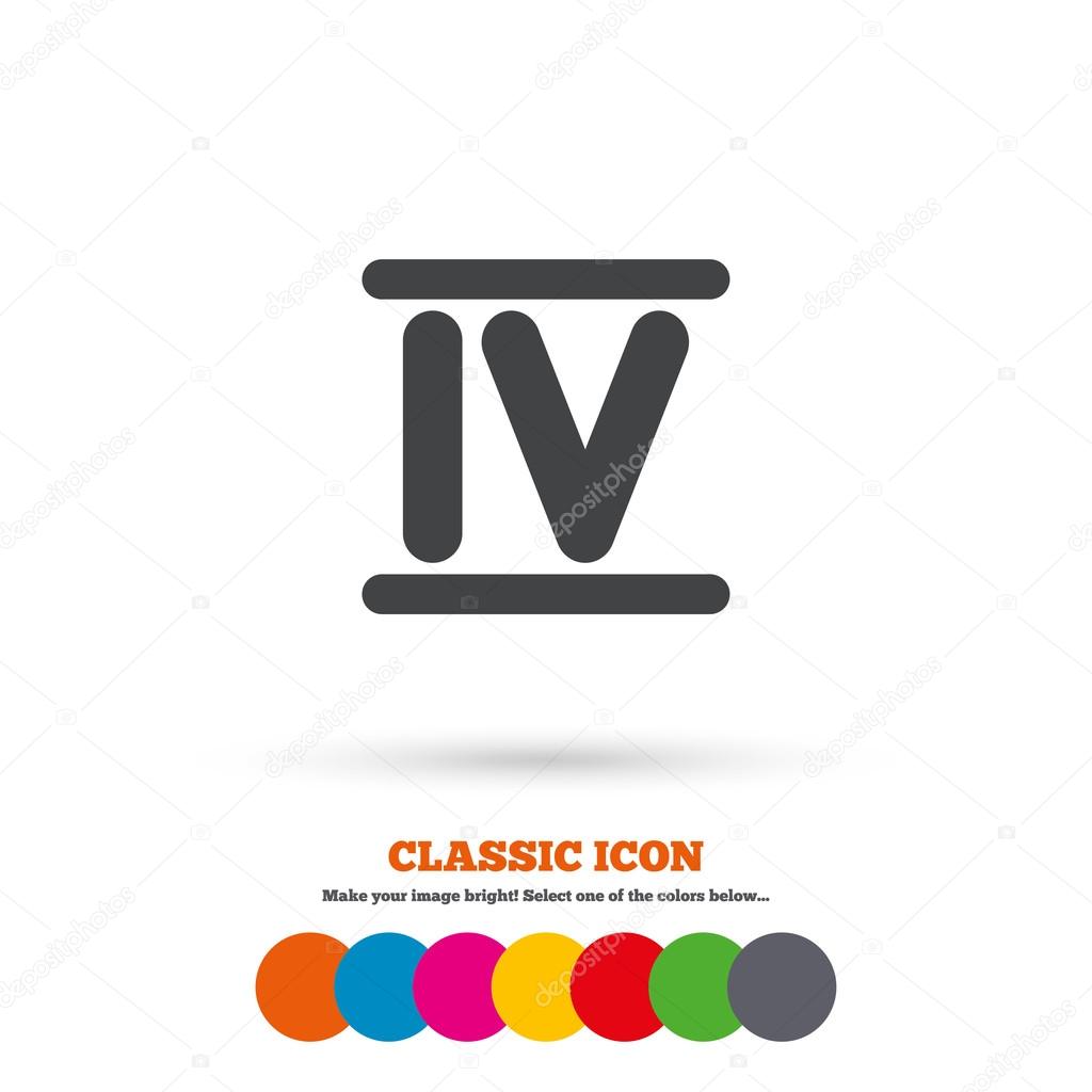 Worksheet Roman Numerals Four roman numeral four icon stock vector blankstock 81773606 sign number symbol classic flat colored circles by blan
