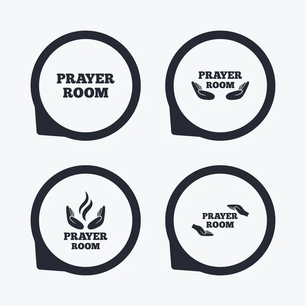 Prayer room icons. Religion priest symbols.