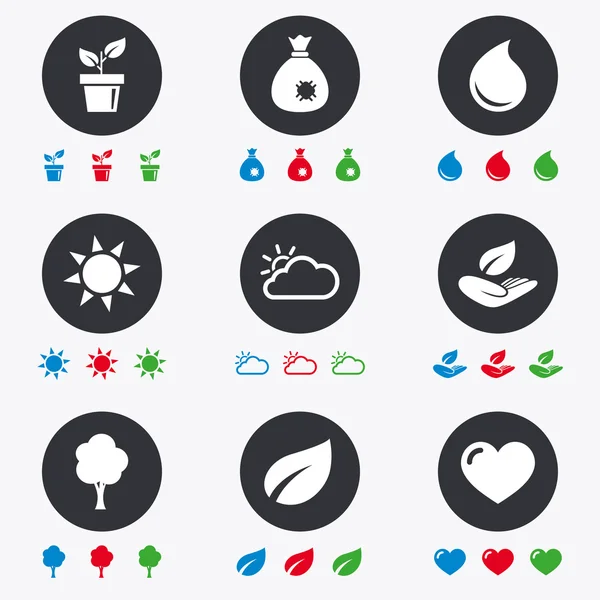 Sprout, leaf icons.