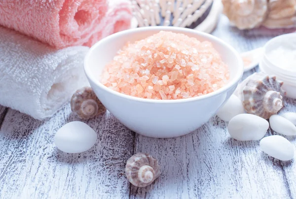 Spa salon with sea salt