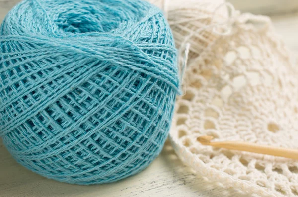 Yarn for crochet and knitted openwork napkins