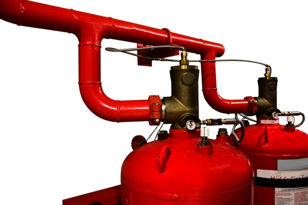 System of a gas fire extinguishing isolated background