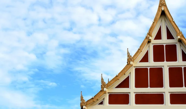 Buddhist Art of Pavilion and Blue Cloudy Sky at a Public Buddhi