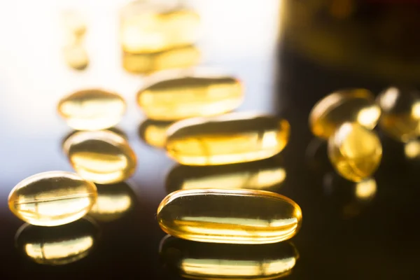 Fish oil capsules health food supplement