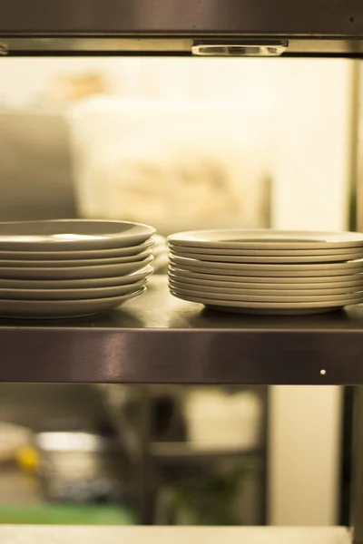 Plates in restaurant cafe kitchen
