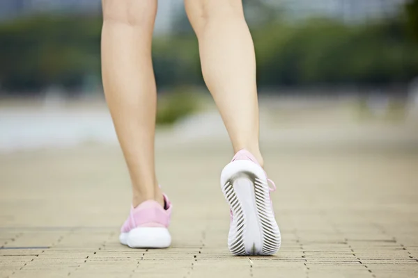Feet of female runner
