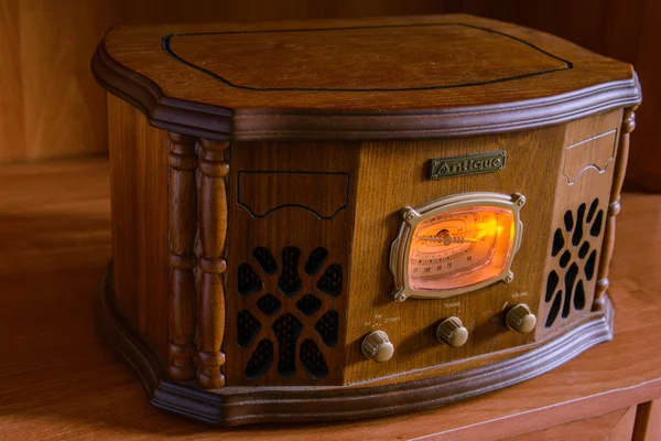Antique radio on vintage background