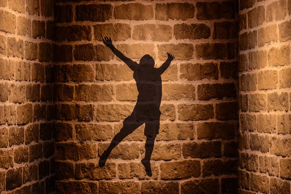 Jumping man Shadow on the wall