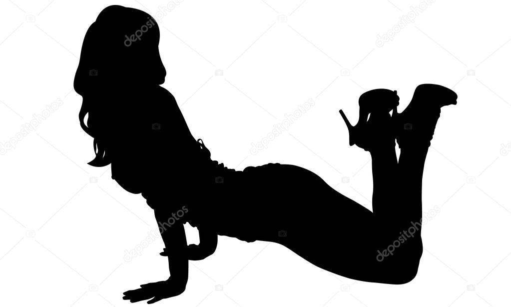 Sexy Woman Silhouette — Stock Vector © Snesivan888 65001547