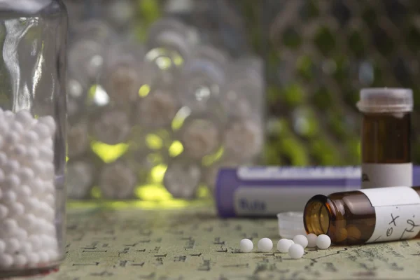 Homeopathic bottles and Pills