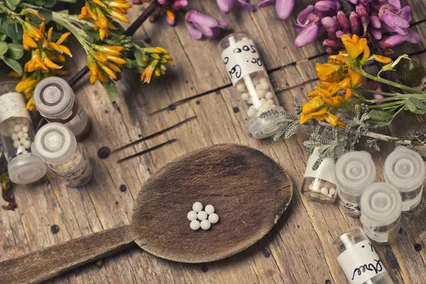 Homeopathic bottles and Pills