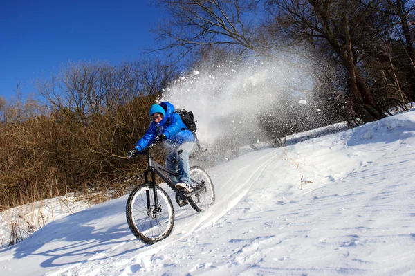 Bicyclist extreme winter