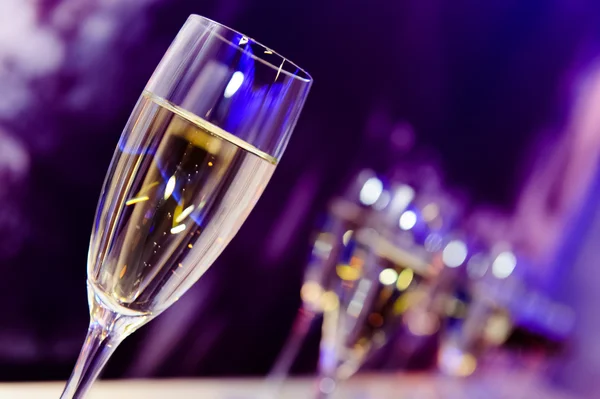 Champagne glass in nightclub