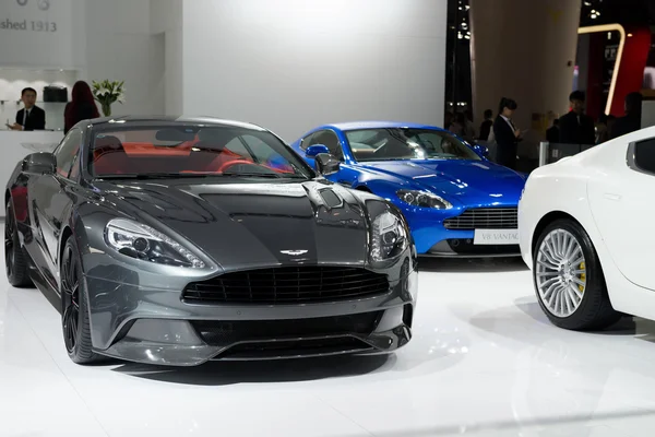 Aston Maktin super cars in automobile exhibition