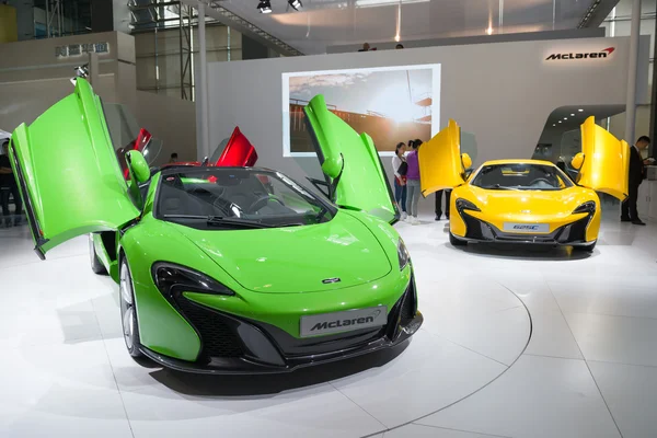 MCLAREN super cars in automobile exhibition