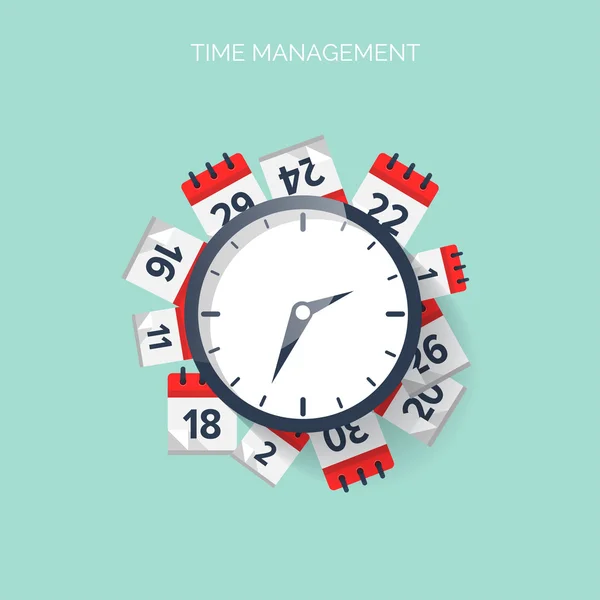 Clock and calendar. Time management concept background