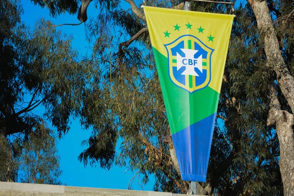 Brazilian Football Confederation flag during Copa America Centen
