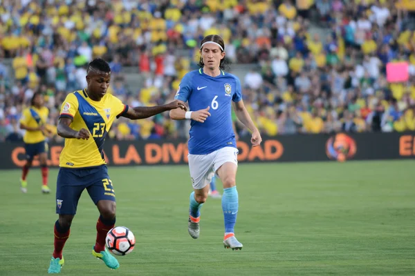 Miler Bolanos 23 and Filipe Luis 6, during Copa America Centenar