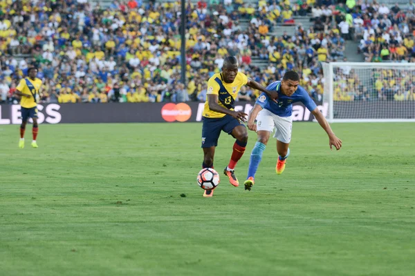 Soccers Enner Valencia 13 and Casemiro 5 during Copa America Cen