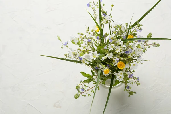 Wild flowers on white background