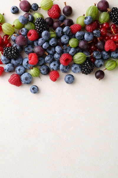 Fresh berries mix on concrete