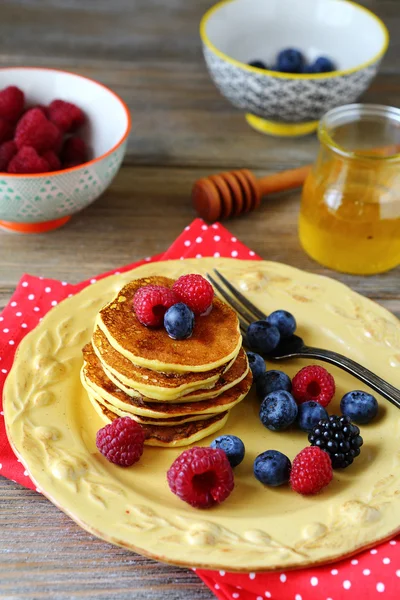 Fresh sweet pancakes with  mix berries