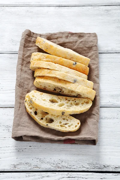 Bread, italian ciabatta on a napkin