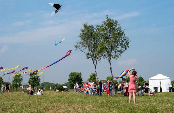 Saint-Petersburg, Russia - June 26, 2016: Kite Festival in the town of Pushkin.