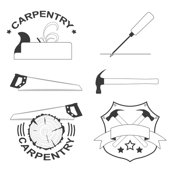 Set of carpentry tools and logos