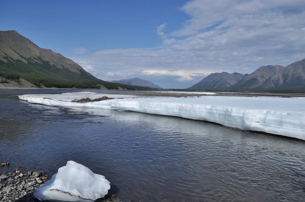 The permanent ice fields in the tideway of the Yakut river.