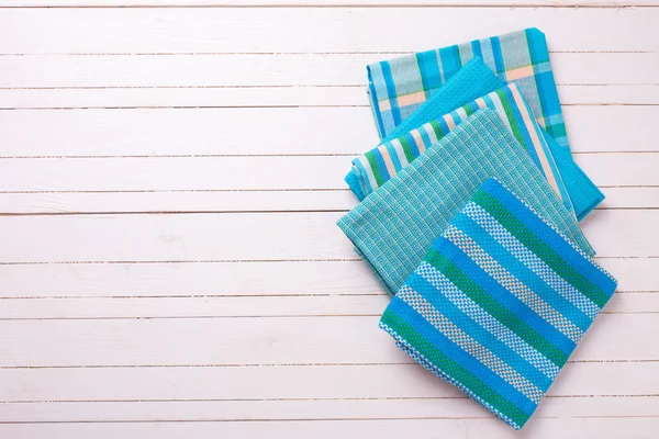 Kitchen towels in blue colors