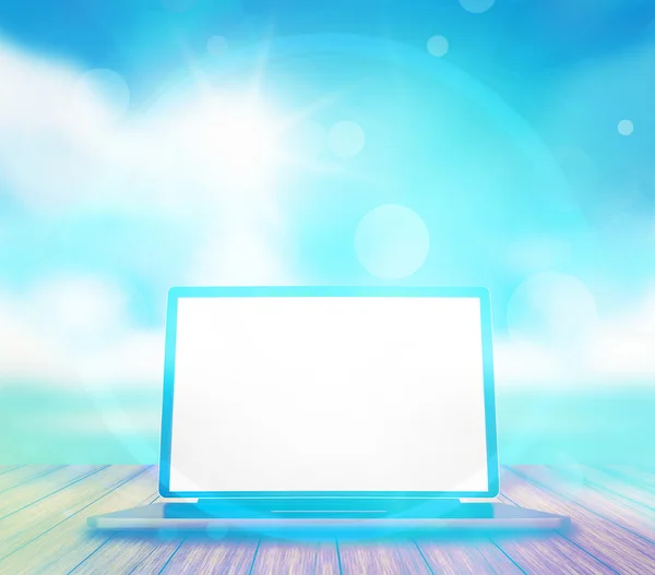 Computer light blue sunshine design