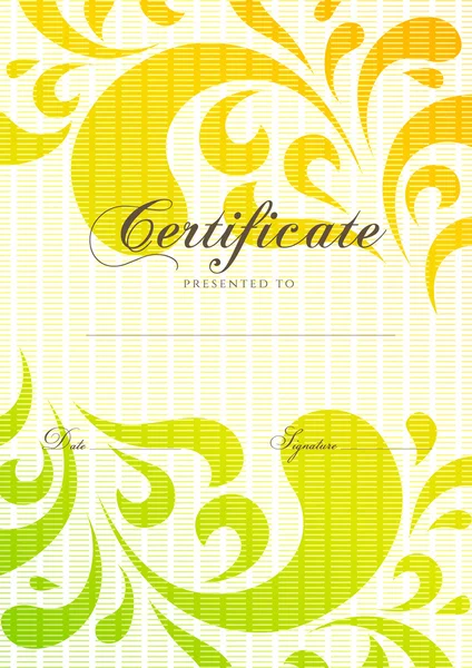 Certificate, Diploma of completion (colorful design template, modern rainbow background) with scroll floral, pattern, frame. Certificate of Achievement, Graduation Certificate, award, School awards, winner certificate