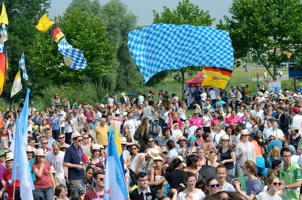 Pilgrims with flags, World Youth Day 2016