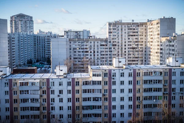 View from a height on a house in a residential area in Moscow