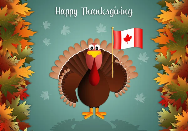 Turkey with flag of Canada for Thanksgiving