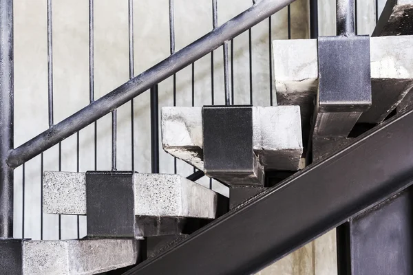 Close up cement and metal stairs