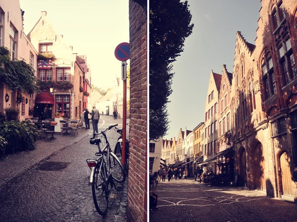 Old town in Europe at sunset